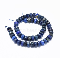 Natural Lapis Lazuli Beads Strands, Faceted, Rondelle, 16x12mm, Hole: 1.2mm, about 32~35pcs/strand, 15.3 inch(39cm)(G-F632-15-05)