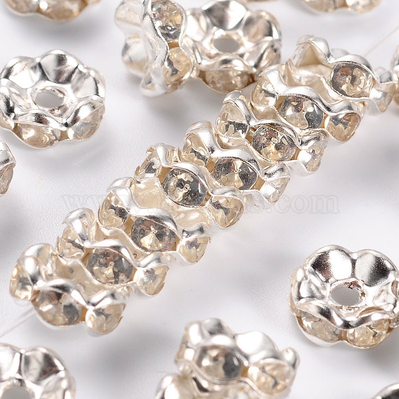 500pc Grade A Brass Rhinestone Spacer Beads Necklaces Bracelet Making Beads 6mm