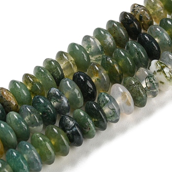 Natural Indian Agate Beads Strands, Saucer Beads, Rondelle, 6.5x3mm, Hole: 1mm, about 118~119pcs/strand, 15.35 inch(39cm)