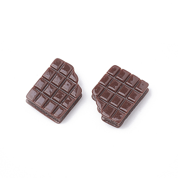 Resin Decoden Cabochons, Chocolate, Imitation Food, Coconut Brown, 17x13x4mm