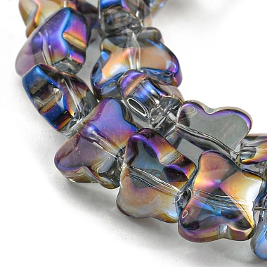 Half Rainbow Plated Electroplate Transparent Glass Beads Strands(EGLA-G037-11A-HR01)-3