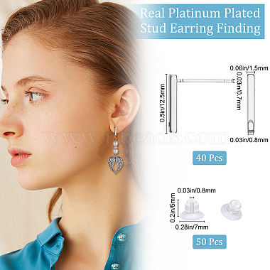 40Pcs Brass Stud Earring Findings(KK-BBC0005-21P)-2