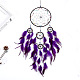 Silk Thread Woven Net/Web with Feather Pendant Decoration(HJEW-PW0001-036C)-1