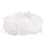 Polyester Lace Ribbon, Ruffled Lace Ribbon, for Curtain Accessories, White, 2-1/8 inch(54mm)(OCOR-TAC0035-25A)