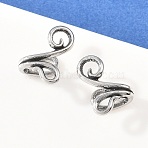 Flower 316 Stainless Steel Non- Piercing Cartilage Earrings, Clip on Nose Rings, Antique Silver, 14x11x7.5mm(AJEW-C044-07A-AS)
