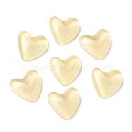 Translucent Resin Cabochons, Heart, Lemon Chiffon, 24x25.5x8mm(CRES-M019-01F)
