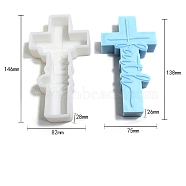 DIY Food Grade Silicone Candle Molds, For Candle Making, Cross, White, 14.6x8.2x2.8cm(PW-WG09563-02)