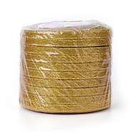 Glitter Metallic Ribbon, Sparkle Ribbon, with Gold Metallic Cords, Valentine's Day Gifts Boxes Packages, Gold, 1/4 inch(6mm), about 33yards/roll(30.1752m/roll), 10rolls/group(RSC6mmY-020)