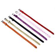 Mixed Color Women Watch Band Straps, Watch Belt Fit Slide Charms, for DIY Personalized Jewelry Bracelets, 22cm long, 7~8mm wide, 1mm thick, 8 optional band holes(X-HB001)