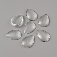 Transparent Glass Cabochons, Teardrop, Clear, 25x18x5mm(GLAA-WH0022-94A)