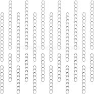 100Pcs 2 Style 304 Stainless Steel Curb Chain Extender, End Chains, Stainless Steel Color, 25~53x3~4mm, 50Pcs/style(STAS-UN0038-14P)