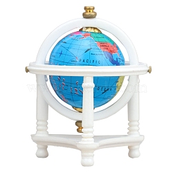 Plastic Tripod Vertical Globe Miniature Ornaments, Micro Landscape Home Dollhouse Accessories, Pretending Prop Decorations, White, 37x53mm(PW-WGAAB9D-03)