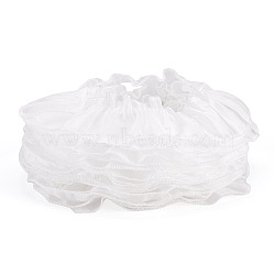 Polyester Lace Ribbon, Ruffled Lace Ribbon, for Curtain Accessories, White, 2-1/8 inch(54mm)(OCOR-TAC0035-25A)