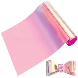 Rainbow PVC Vinyl Laser Film Paper, with Dazzling Magic Mirror Effect, for Decorate Wedding Handmade Props, Pink, 95x20.4x0.04cm(DIY-WH0308-21B)