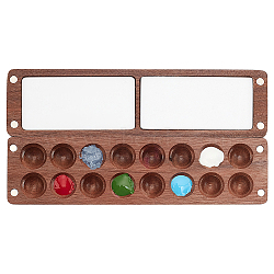 Wood & Acrylic Magnetic Flip Top Paintbox, Multifunction Palettes, Painting Supplies, Rectangle, Saddle Brown, 15.9x4.1x2cm, Hole: 15.5mm(AJEW-WH0314-166B)