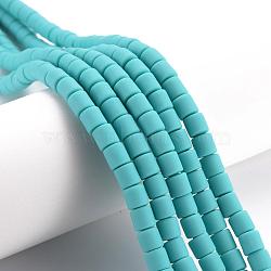 Polymer Clay Bead Strands, Column, Turquoise, 5~7x6mm, Hole: 1.5~2mm, about 61~69pcs/strand, 15.74 inch(CLAY-T001-C04)