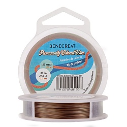 BENECREAT 3 Strands Copper Craft Wire, Long-Lasting Plated, Twisted Round, Gunmetal, 26 Gauge, 0.4mm, about 50m/roll(CWIR-BC0008-0.4mm-B)