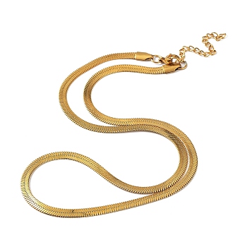 304 Stainless Steel Herringbone Chain Necklaces, Golden, 17.72~18.50 inch(45~47cm)