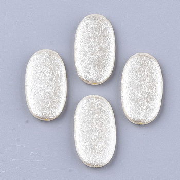 ABS Plastic Imitation Pearl Beads, Oval, Beige, 29x16x4.5mm, Hole: 1.5mm, about 305pcs/500g