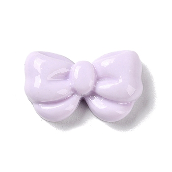 Opaque Resin Decoden Cabochons, Bowknot, Lilac, 14x23x6.5mm