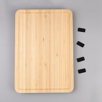 Wood Clip On Safa Table, Couch Arm Trays, Rectangle, BurlyWood, 33x23x1.5~3.15cm