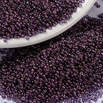 MIYUKI Round Rocailles Beads, Japanese Seed Beads, (RR312) Amethyst Gold Luster, 15/0, 1.5mm, Hole: 0.7mm, about 5555pcs/bottle, 10g/bottle