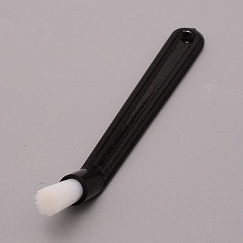 Nylon Brush Cleaning Tool, with Plastic Handle, for Coffee Machines Cleaning, Black, 147x19.5x40mm, Hole: 3.5mm