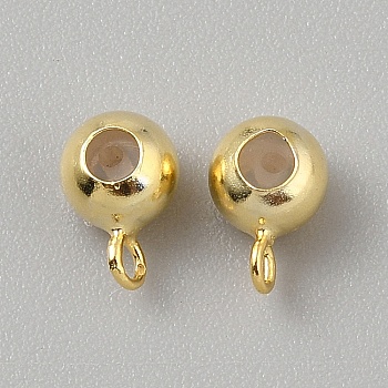 925 Sterling Silver Tube Bails, Loop Bails, with Rubber, Golden, 8x5.5x4.5mm, Hole: 1.4mm