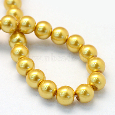 Baking Painted Pearlized Glass Pearl Round Bead Strands(HY-Q003-6mm-31)-4