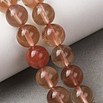 Natural Andesine Feldspar Beads Strands, Smooth Round, Dark Salmon, 9mm, Hole: 1mm, about 45~46pcs/strand, 15.55~15.75''(39.5~40cm)(GG-CBA0251-A01-9mm)