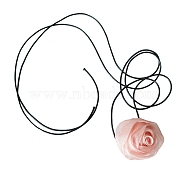 Cloth Choker Necklaces, Rose Flower, Light Salmon, 5.51 inch(14cm)(PW-WG27901-04)