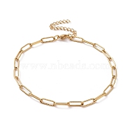 Vacuum Plating 304 Stainless Steel Paper Chain Bracelet for Men Women, Golden, 9-3/8 inch(23.9cm)(BJEW-E031-13G-02)