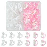 40Pcs 2 Colors Plastic Clip-on Earring Findings, Mixed Color, 14x9x13mm, 20pcs/color(KY-FS0001-23)