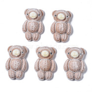 Flocky Acrylic Cabochons, Bear, Camel, 24.5~25.5x15.5x7~8mm(OACR-N010-035A)