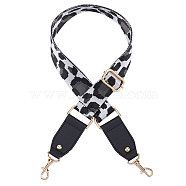 Polyester Adjustable Bag Strap, with PU Leather & Alloy Clasps, for Bag Replacement Accessories, Leopard Pattern, White, 81.5~130x3.7cm(FIND-WH0070-14A)