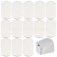 304 Stainless Steel Pendants, Rectangle, Stamping Blank Tag, Stainless Steel Color, 35x19.5x1mm, Hole: 3mm, 50pcs/box(STAS-SC0005-01)