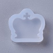 Food Grade Silicone Molds, Resin Casting Molds, For UV Resin, Epoxy Resin Jewelry Making, Crown, White, 24x25x7mm, Inner Diameter: 19x22mm(DIY-L026-031)