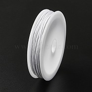 6.8M Waxed Cotton Cords, Multi-Ply Round Cord, Macrame Artisan String for Jewelry Making, White, 1mm, about 7.44 Yards(6.8m)/Roll(YC-YW0001-03-101)