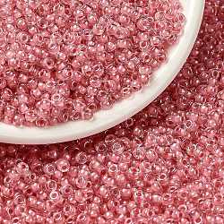 MIYUKI Round Rocailles Beads, Japanese Seed Beads, 8/0, (RR1109) Inside Dyed Rose Pink, 3mm, Hole: 1.1mm, about 422~455pcs/10g(X-SEED-G008-RR1109)