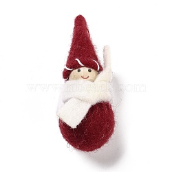 Christmas Theme Wool Felt Display Decorations, Snowman with Scarf, Dark Red, 33x33x98mm(DIY-K050-04B)