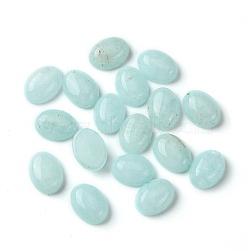 Natural White Jade Cabochons, Oval, Dyed, Pale Turquoise, 8~8.5x6~6.5x2.5~3.5mm(G-A094-01B-30)