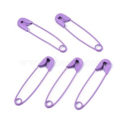 Spray Painted Iron Safety Pins, Cadmium Free & Nickel Free & Lead Free, Medium Orchid, 30~31x7x2.5mm(IFIN-T017-02G-NR)