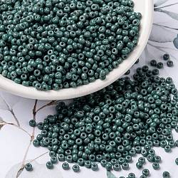 MIYUKI Round Rocailles Beads, Japanese Seed Beads, 8/0, (RR4481) Duracoat Dyed Opaque Eucalyptus, 3mm, Hole: 1mm, about 422~455pcs/10g(X-SEED-G008-RR4481)
