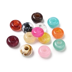 Tow Tone Acrylic Beads, Imitation Gemstone, Rondelle, Mixed Color, 13.5~14x7mm, Hole: 5mm, about 602pcs/500g(OACR-C040-07)