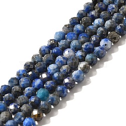 Natural Lapis Lazuli Beads Strands, Faceted, Round, 3mm, Hole: 0.6mm, about 122~124pcs/strand, 15.35''(39~39.5cm)(G-Z035-A01-02C)