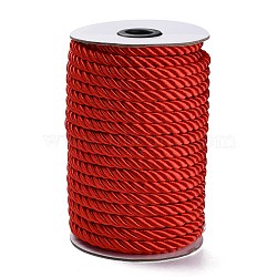 Nylon Thread, for Home Decorate, Upholstery, Curtain Tieback, Honor Cord, Red, 8mm, 20m/roll(X-NWIR-E027-14A-03)