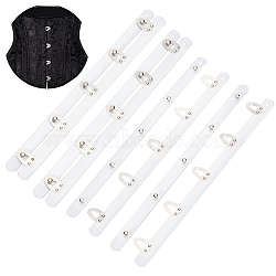 Iron Corset Busk, Hook & Eye Closure for Corset, Bustier, Waist Trainer, White, 240x12x6mm and 240x25.5x2mm, 2pcs/set(DIY-WH0304-577B)