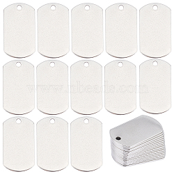 304 Stainless Steel Pendants, Rectangle, Stamping Blank Tag, Stainless Steel Color, 35x19.5x1mm, Hole: 3mm, 50pcs/box(STAS-SC0005-01)