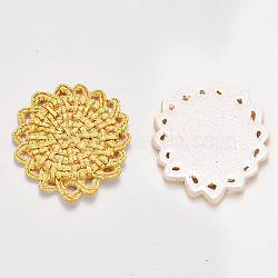 Resin Pendants, Imitation Woven Rattan Pattern, Flower, Yellow, 43x45.5x4mm(RESI-S364-28D)