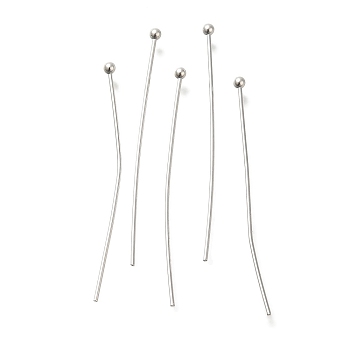 Brass Ball Head Pins, Lead Free & Cadmium Free, 925 Sterling Silver Plated, 35x0.6mm, Head: 1.5mm